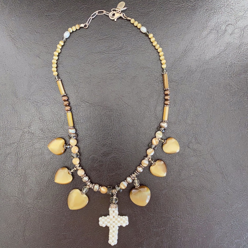 Ali-Kahn Collection NWOT Stone Cross Necklace